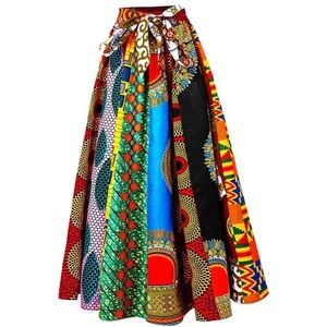 Long Maxi Patchwork Skirt 100% Cotton One Size Fit All Maxi Skirt